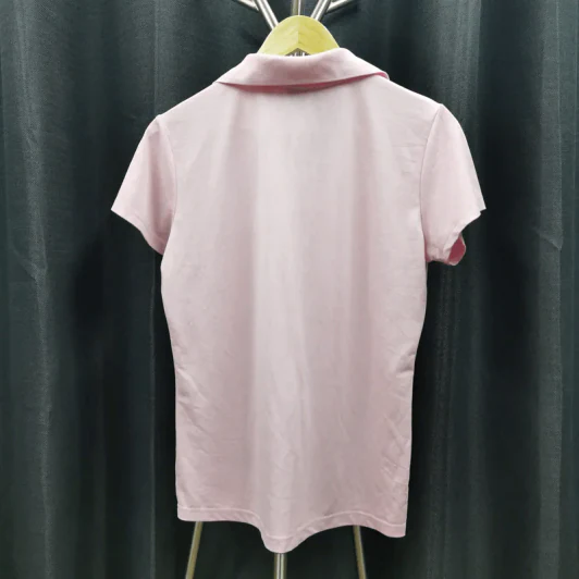 เสื้อโปโลแขนสั้น สีชมพู อก 38 นิ้ว, ยาว 25 นิ้ว รูปที่ 2