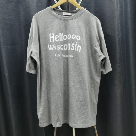 เสื้อยืดแขนสั้น สีเทา อก 50 นิ้ว, ยาว 30 นิ้ว รูปที่ 1
