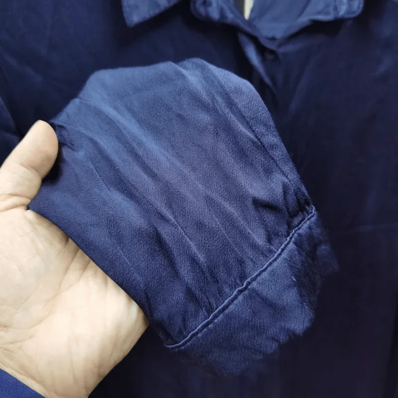 เสื้อเชิ้ตแขนยาว สีน้ำเงินเข้ม ซ่อนกระดุม อก 40 นิ้ว, ยาว 25 นิ้ว รูปที่ 5