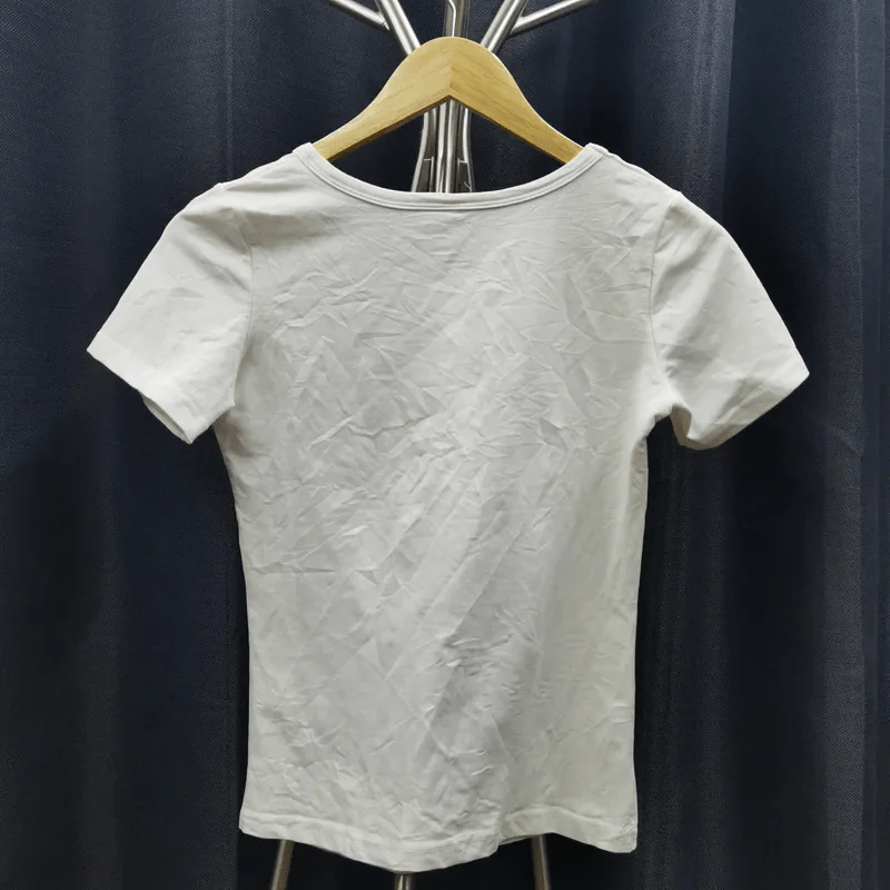 เสื้อยืดแขนสั้น สีขาว ลายแมวตาฟ้า อก 32 นิ้ว, ยาว 20 นิ้ว รูปที่ 2