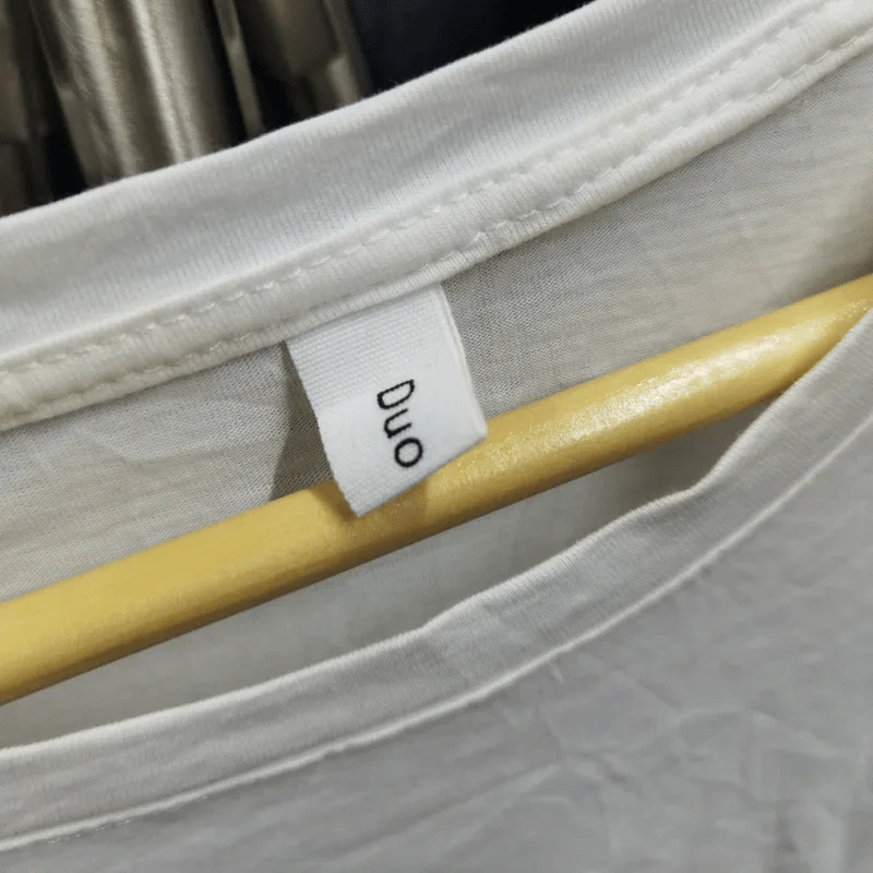 เสื้อยืดแขนยาว สีขาว ปลายเสื้อผูกโบว์ อก 40 นิ้ว, ยาว 24 นิ้ว รูปที่ 3