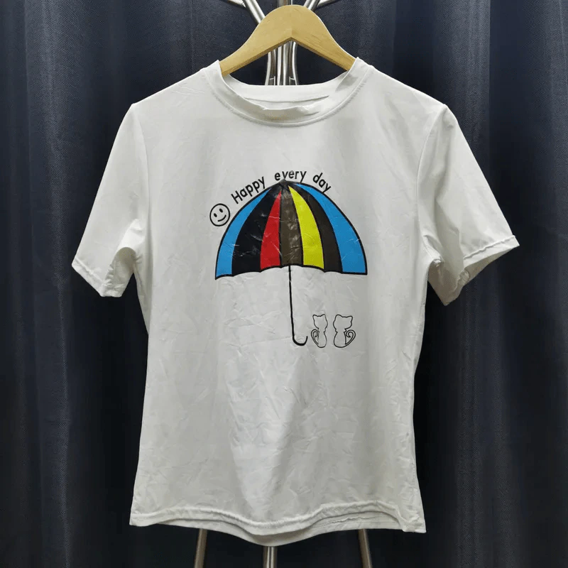 เสื้อยืดแขนสั้น ลายร่ม อก 36 นิ้ว, ยาว 23 นิ้ว รูปที่ 1