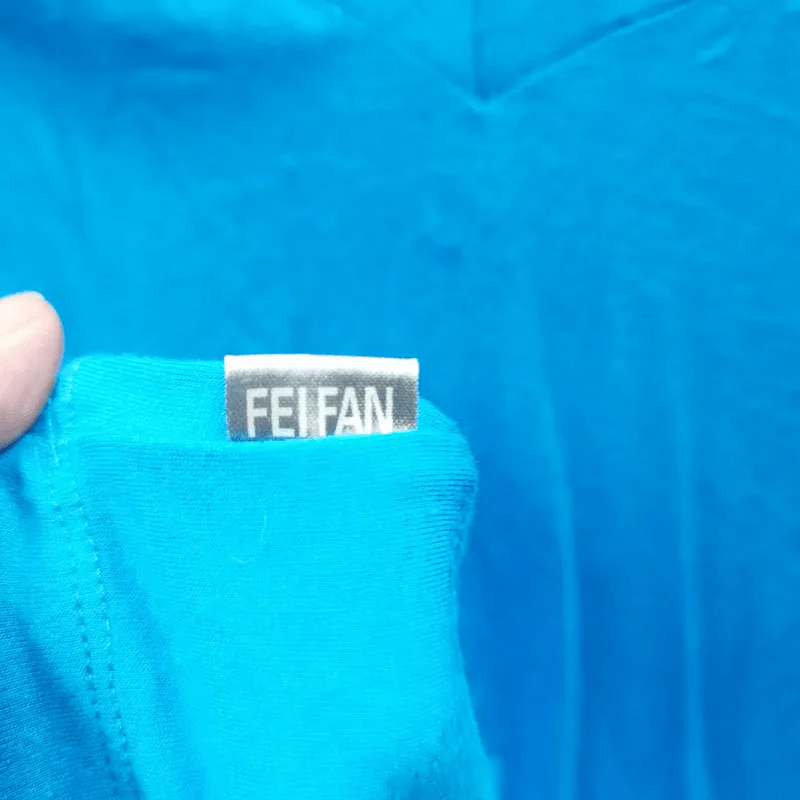 เสื้อยืดแขนสั้น คอวี สีฟ้า อก 36 นิ้ว, ยาว 22 นิ้ว รูปที่ 4