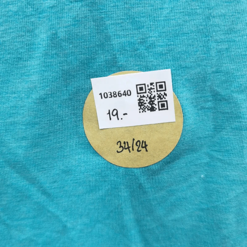 เสื้อยืดแขนสั้น สีเขียวอมฟ้า อก 34 นิ้ว, ยาว 24 นิ้ว รูปที่ 4