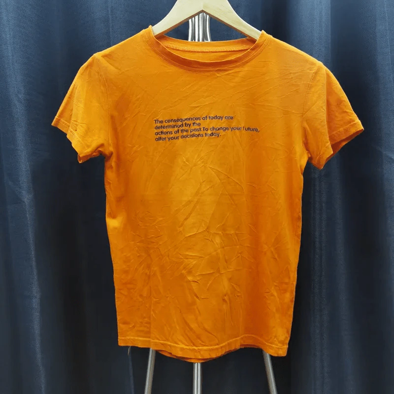 เสื้อยืดแขนสั้น สีส้ม อก 32 นิ้ว, ยาว 22 นิ้ว รูปที่ 1