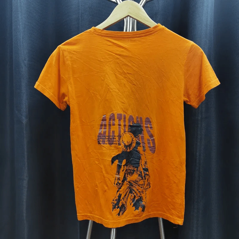 เสื้อยืดแขนสั้น สีส้ม อก 32 นิ้ว, ยาว 22 นิ้ว รูปที่ 2