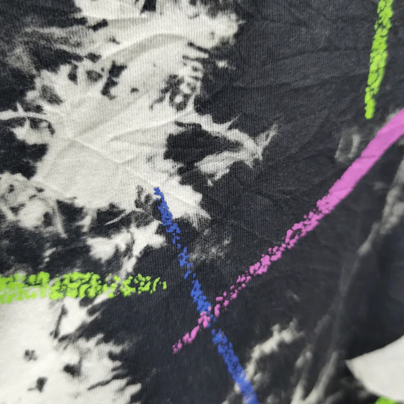 เสื้อยืดแขนสั้น มัดย้อม สีดำลายขาว อก 42 นิ้ว, ยาว 23 นิ้ว รูปที่ 3
