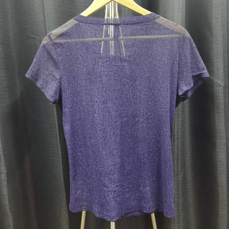 เสื้อยืดแขนสั้น ผ้าบาง สีน้ำเงิน อก 36 นิ้ว, ยาว 24 นิ้ว รูปที่ 3