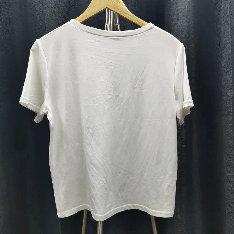 เสื้อยืดแขนสั้น สีขาว อก 40 นิ้ว, ยาว 22 นิ้ว รูปที่ 2