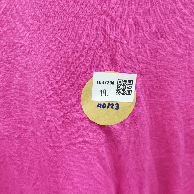 เสื้อยืดแขนสั้น สีชมพู ปักตกแต่งดอกไม้ อก 40 นิ้ว, ยาว 23 นิ้ว รูปที่ 5