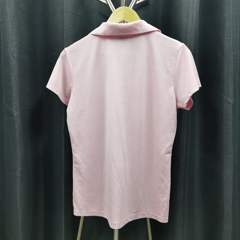 เสื้อโปโลแขนสั้น สีชมพู อก 38 นิ้ว, ยาว 25 นิ้ว รูปที่ 2
