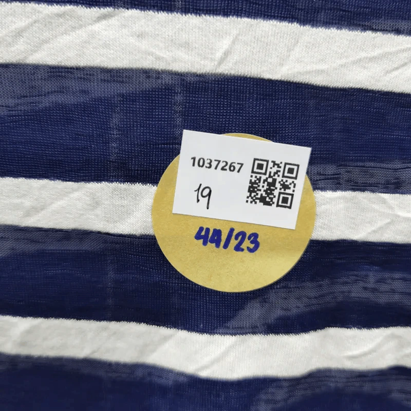 เสื้อครอป ลายสีน้ำเงินสลับขาว อก 44 นิ้ว, ยาว 23 นิ้ว รูปที่ 4