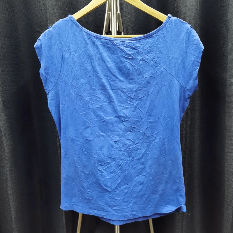 เสื้อยืดแขนสั้น สีน้ำเงิน อก 38 นิ้ว, ยาว 23 นิ้ว รูปที่ 2