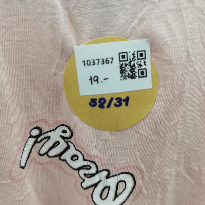 เสื้อยืดแขนสั้น สีชมพูอ่อน อก 52 นิ้ว, ยาว 31 นิ้ว รูปที่ 4