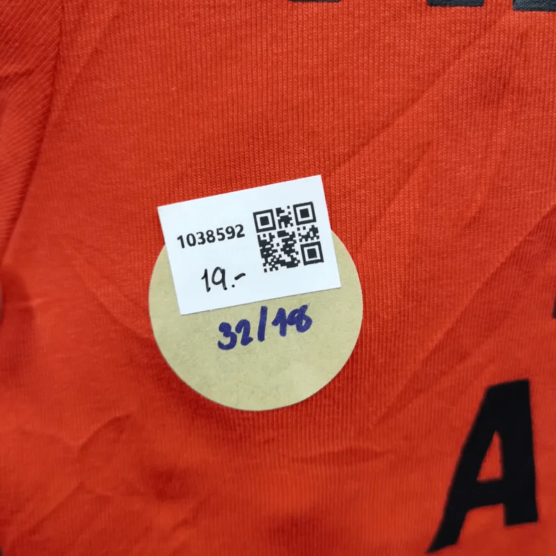 เสื้อยืดแขนสั้น สีส้ม ตกแต่งซิปน่ารัก อก 32 นิ้ว, ยาว 18 นิ้ว รูปที่ 4