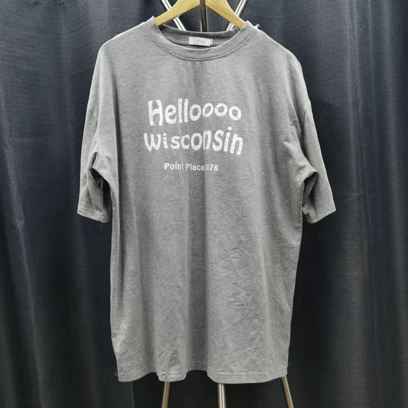 เสื้อยืดแขนสั้น สีเทา อก 50 นิ้ว, ยาว 30 นิ้ว รูปที่ 1