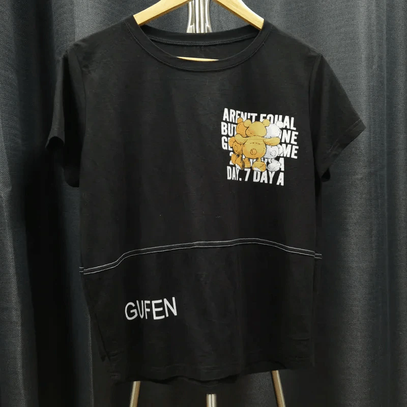 เสื้อยืดแขนสั้น สีดำ อก 40 นิ้ว, ยาว 23 นิ้ว รูปที่ 1