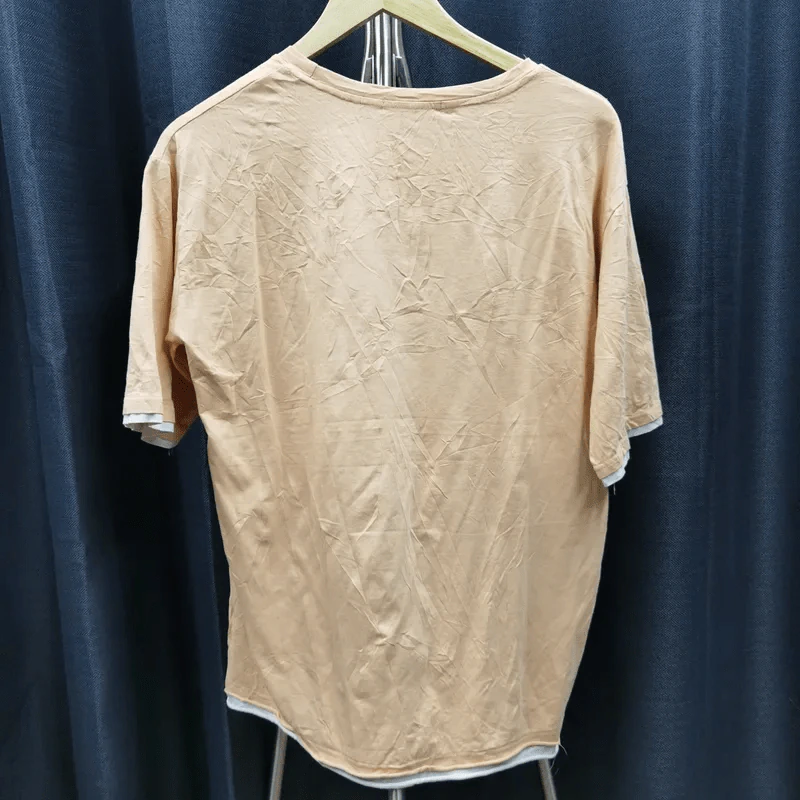เสื้อยืดแขนสั้น สีส้มอ่อน อก 44 นิ้ว, ยาว 27 นิ้ว รูปที่ 3