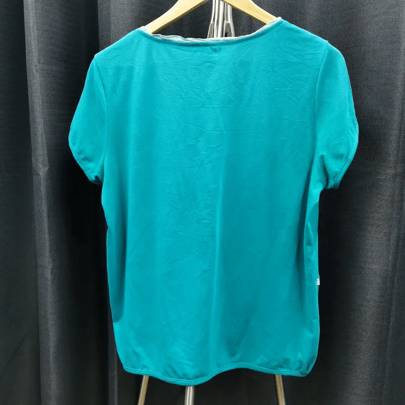 เสื้อยืดแขนสั้น สีเขียวทะเล อก 42 นิ้ว, ยาว 23 นิ้ว รูปที่ 2