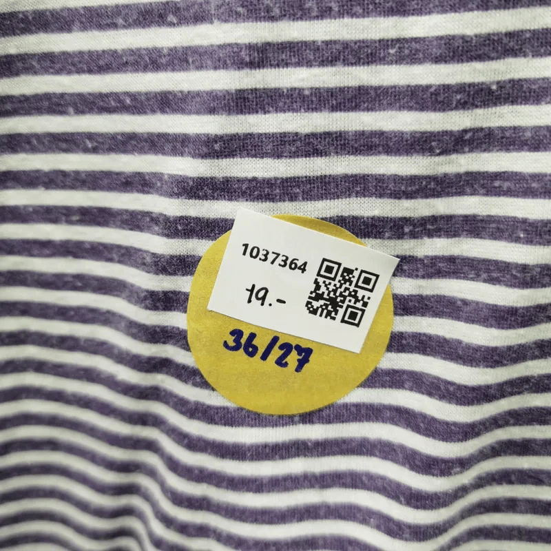 เสื้อยืดแขนสั้น ลายม่วงแนวนอน อก 36 นิ้ว, ยาว 27 นิ้ว รูปที่ 3