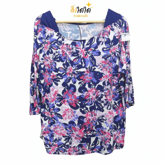 เสื้อลายดอกไม้ อกฟรีไซส์, ยาว 24 นิ้ว รูปที่ 1