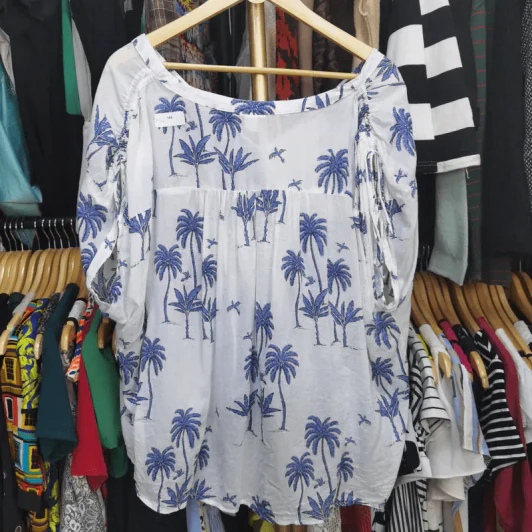 เสื้อลายต้นมะพร้าว Desmond & Dempsey x H&M อกฟรีไซส์, ยาว 26 นิ้ว รูปที่ 5