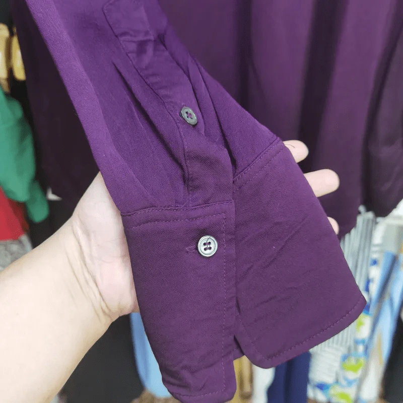 เสื้อเชิ้ตแขนยาว สีม่วง Zara อก 44-46 นิ้ว, ยาว 30 นิ้ว รูปที่ 5