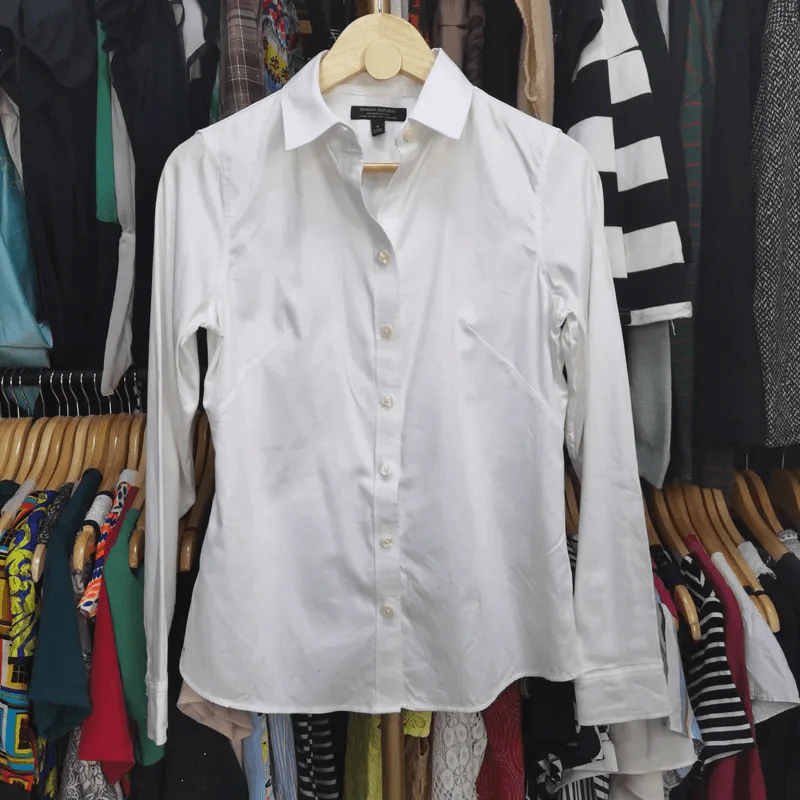 เสื้อเชิ้ตแขนยาวสีขาว อก 37 นิ้ว, ยาว 26 นิ้ว รูปที่ 2