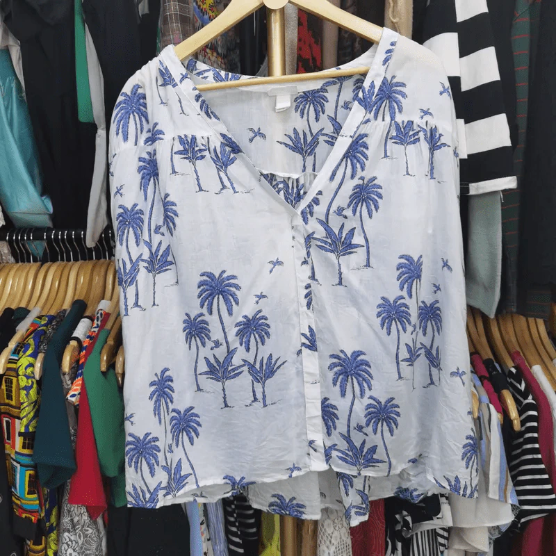 เสื้อลายต้นมะพร้าว Desmond & Dempsey x H&M อกฟรีไซส์, ยาว 26 นิ้ว รูปที่ 2