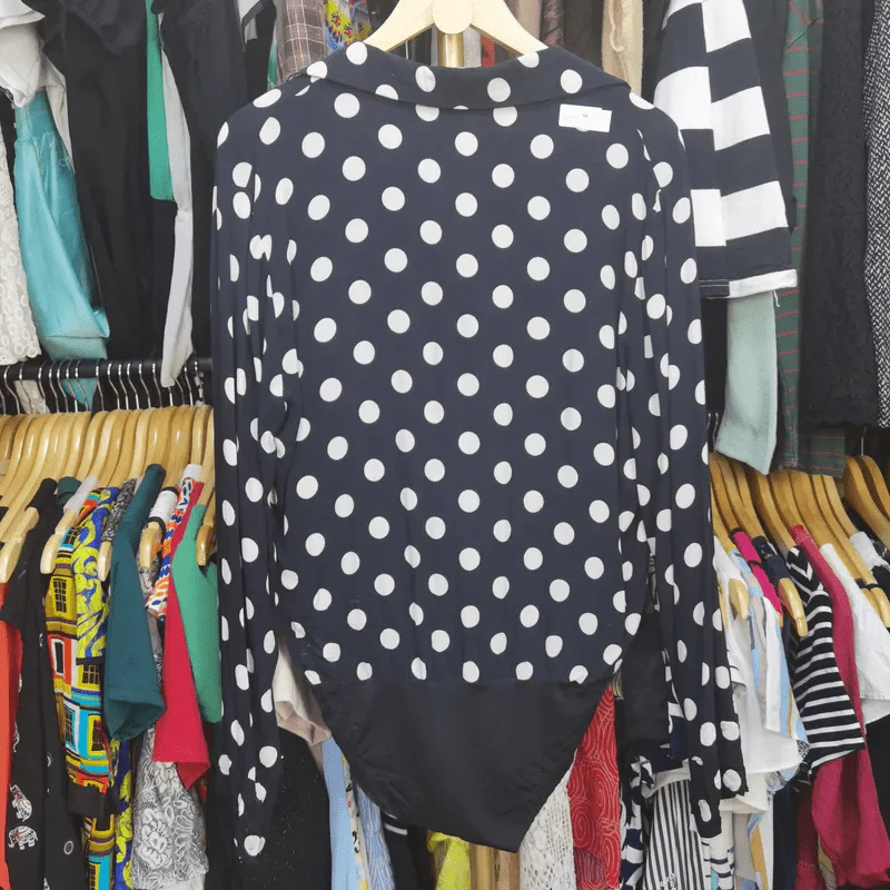 ชุดบอดี้สูทแขนยาว สีดำลายจุดขาว Zara อก 46 นิ้ว, ยาว 25 นิ้ว รูปที่ 5