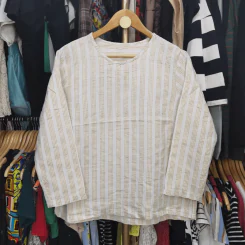 เสื้อแขนยาวลายตรง พลัสไซส์ อก 44 นิ้ว, ยาว 23 นิ้ว รูปที่ 2