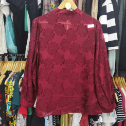 เสื้อแฟชั่นแขนยาว คอผูกโบว์ อก 42 นิ้ว, ยาว 26 นิ้ว รูปที่ 4