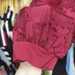 เสื้อแฟชั่นแขนยาว คอผูกโบว์ อก 42 นิ้ว, ยาว 26 นิ้ว รูปที่ 3