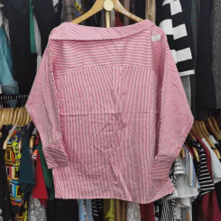 เสื้อแขนยาวลายตรง สีดำสลับขาว พลัสไซส์ อก 44 นิ้ว, ยาว 25 นิ้ว รูปที่ 5