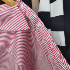 เสื้อแขนยาวลายตรง สีดำสลับขาว พลัสไซส์ อก 44 นิ้ว, ยาว 25 นิ้ว รูปที่ 4