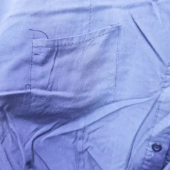 เสื้อเชิ้ตฮู้ดแขนสั้น สีน้ำเงิน เอวสม็อค พลัสไซส์ อก 50 นิ้ว, ยาว 21 นิ้ว รูปที่ 2