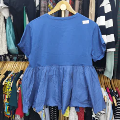 เสื้อแขนสั้น สีน้ำเงิน อก 38-46 นิ้ว, ยาว 24 นิ้ว รูปที่ 4