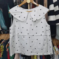 เสื้อแฟชั่น คอบัว แขนกุด อก 38 นิ้ว, ยาว 22 นิ้ว รูปที่ 1