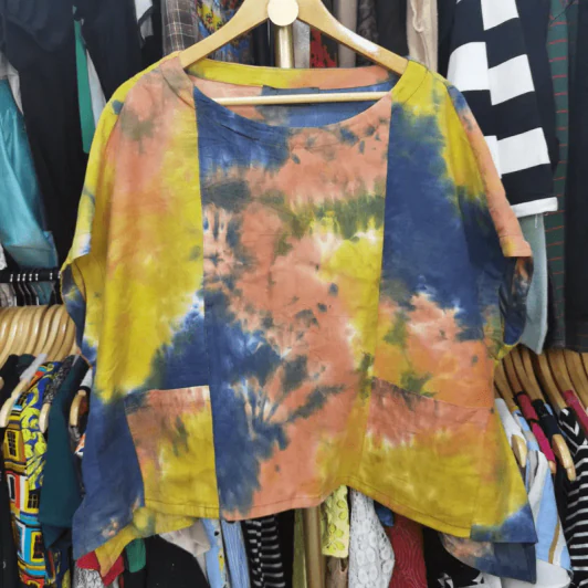 เสื้อลายมัดย้อม พลัสไซส์ อก 56 นิ้ว, ยาว 21 นิ้ว รูปที่ 1