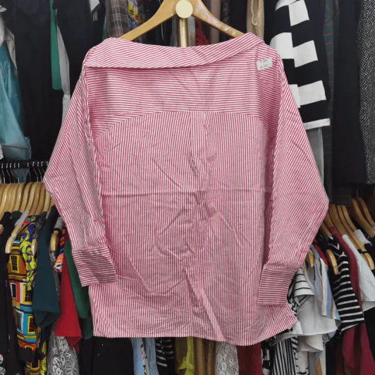 เสื้อแขนยาวลายตรง สีดำสลับขาว พลัสไซส์ อก 44 นิ้ว, ยาว 25 นิ้ว รูปที่ 5