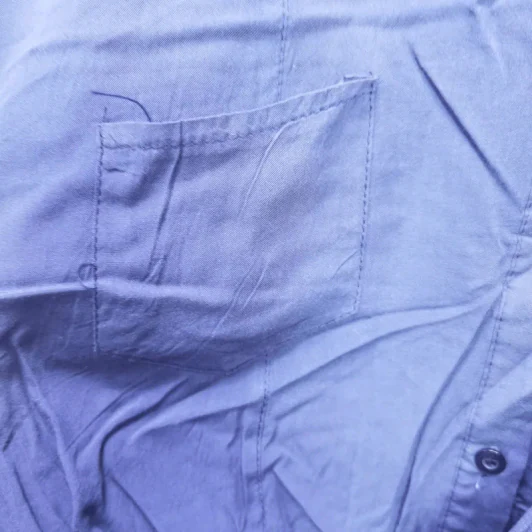 เสื้อเชิ้ตฮู้ดแขนสั้น สีน้ำเงิน เอวสม็อค พลัสไซส์ อก 50 นิ้ว, ยาว 21 นิ้ว รูปที่ 2