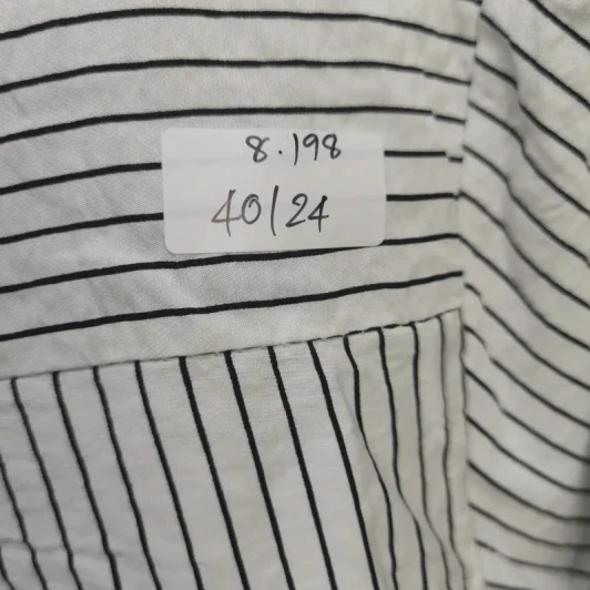 เสื้อเชิ้ตลายตรงยาว ขาวดำ พลัสไซส์ อก 40 นิ้ว, ยาว 24 นิ้ว รูปที่ 6