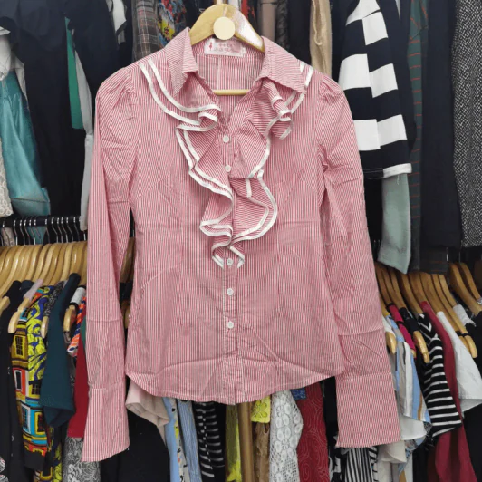 เสื้อเชิ้ตแขนยาว อก 34 นิ้ว, เอว 30 นิ้ว, ยาว 24 นิ้ว รูปที่ 1