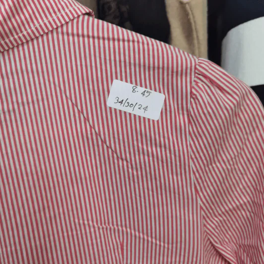 เสื้อเชิ้ตแขนยาว อก 34 นิ้ว, เอว 30 นิ้ว, ยาว 24 นิ้ว รูปที่ 6