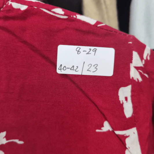 เสื้อแฟชั่น สีแดง พลัสไซส์ อก 40-42 นิ้ว, ยาว 23 นิ้ว รูปที่ 3