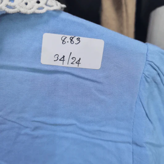 เสื้อแฟชั่น สีฟ้า อก 34 นิ้ว, เอว 24 นิ้ว รูปที่ 8