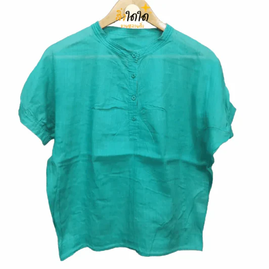 เสื้อแฟชั่น สีเขียว พลัสไซส์ อก 50 นิ้ว, เอว 40 นิ้ว, ยาว 38 นิ้ว รูปที่ 1