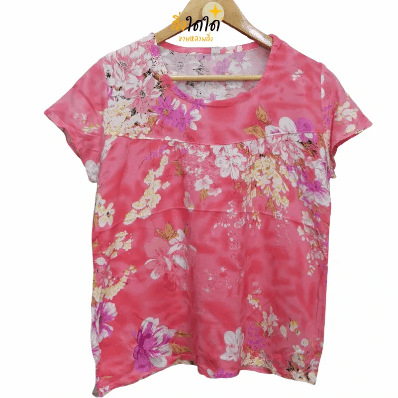 เสื้อแฟชั่นลายดอกไม้ อก 38-40 นิ้ว, ยาว 23 นิ้ว รูปที่ 1