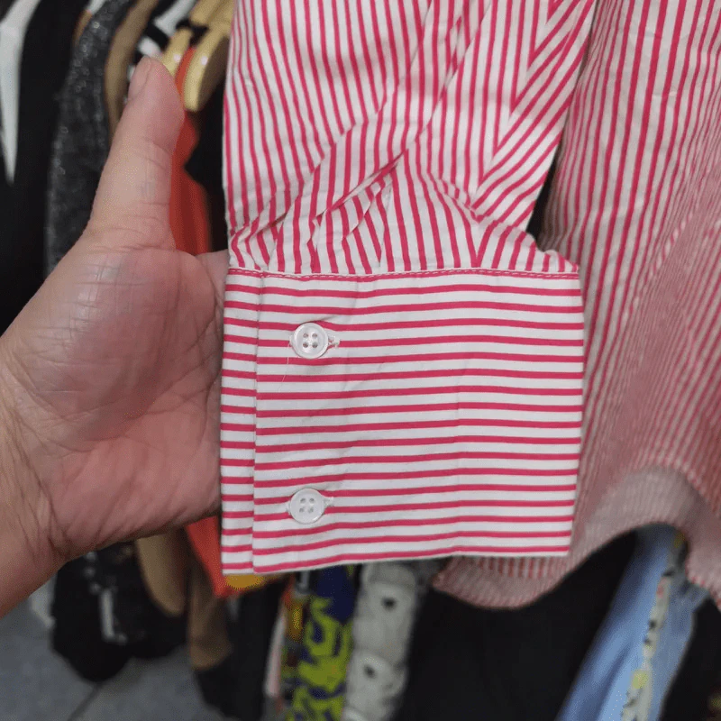 เสื้อแขนยาวลายตรง สีดำสลับขาว พลัสไซส์ อก 44 นิ้ว, ยาว 25 นิ้ว รูปที่ 3