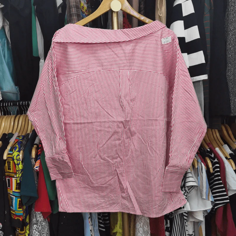 เสื้อแขนยาวลายตรง สีดำสลับขาว พลัสไซส์ อก 44 นิ้ว, ยาว 25 นิ้ว รูปที่ 5